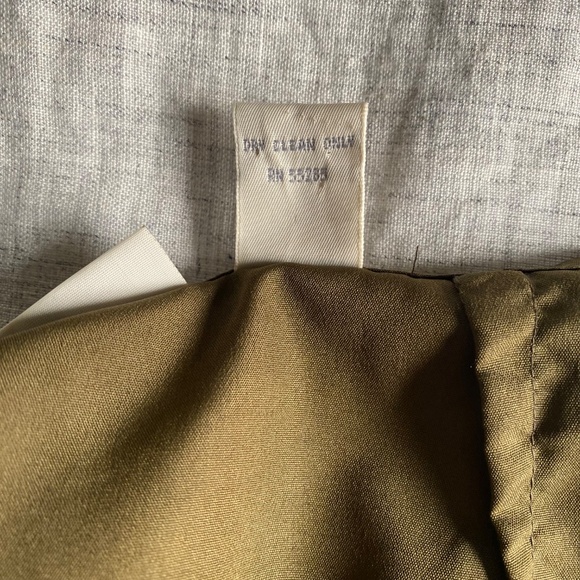 Vintage Y2K Express olive green beaded silk mini skirt Size S - Picture 14 of 15